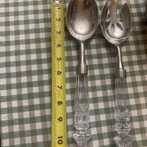 Silver and Clear Salad Servers